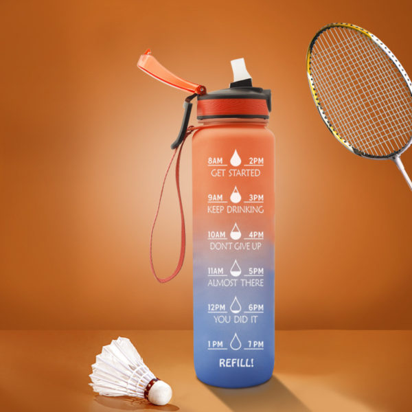 32oz Water Bottle Sports Frosted Gradient Large Capacity - 图片 3