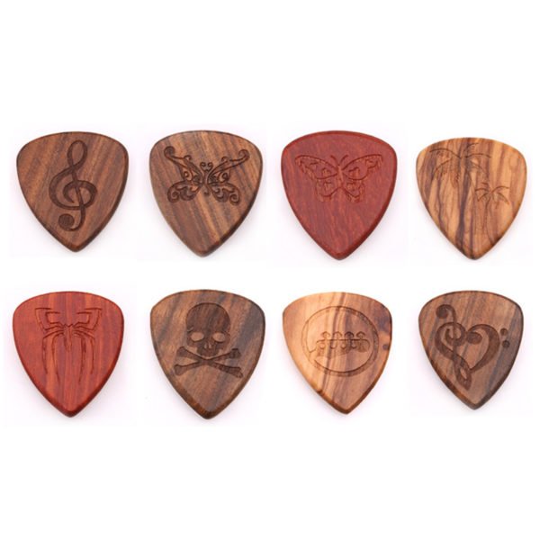 Wood Veneer Guitar Picks with Laser Logo - Image 3
