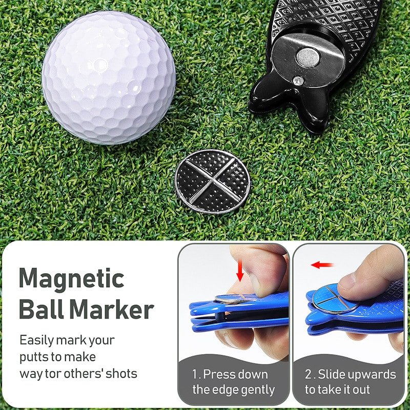 Fish-Shaped Folding Spring Golf Divot Tool - 图片 3