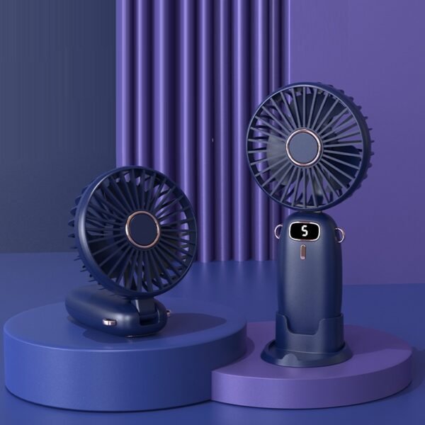 USB Digital Display Rechargeable Handheld Fan - Image 3