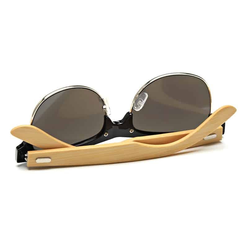UV400 BamboSunglassesetal Half Frame - 图片 3