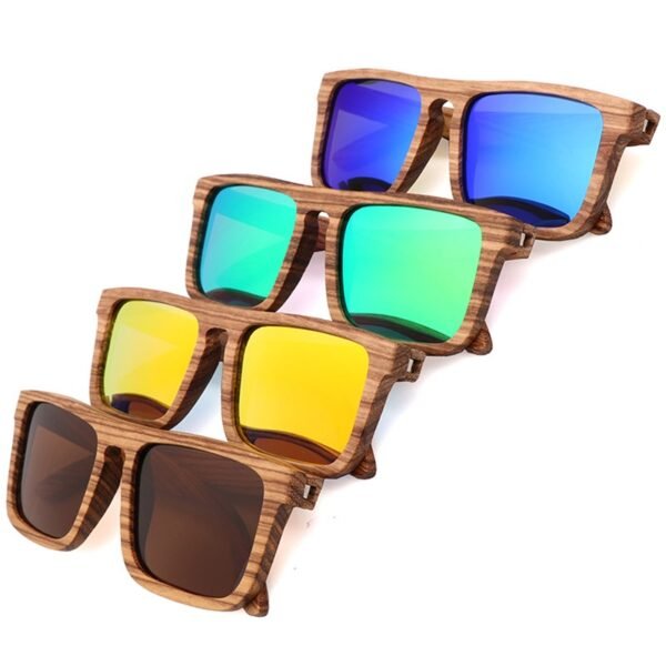 Fashion Bamboo WooSunglassesith Logo - 图片 3