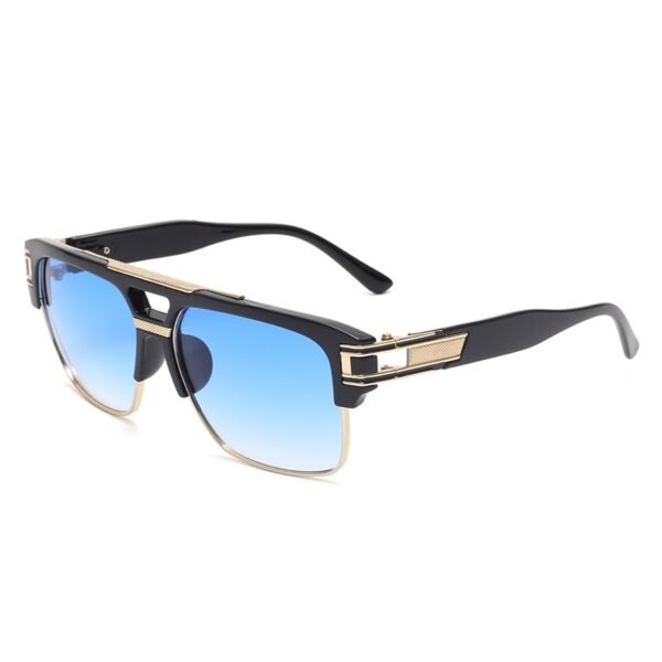 Square Frame Retro Dazzle Reflective Sunglasses - Image 3