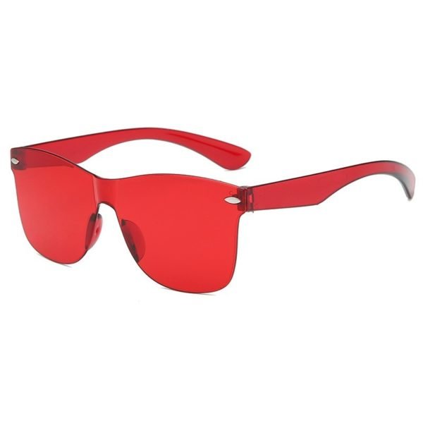 Candy-coloured Plastic Frame PC Sunglasses - 图片 3