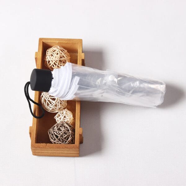 Transparent Clear Folding Umbrella with 8 Ribs - Image 3