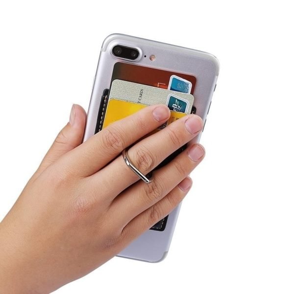 Multicolor PU Foldable Card Holder with Ring Stand - Image 3