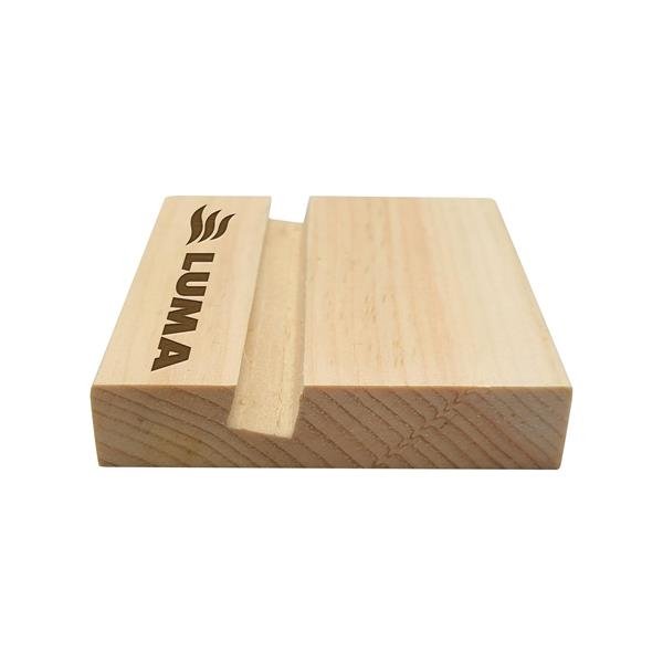 Pine Wood Block Phone Stand - 图片 3