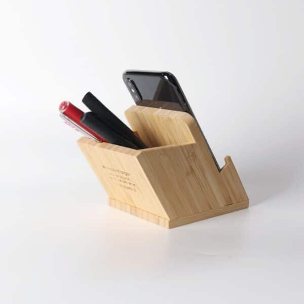 2-in-1 Bamboo Pen Holder Wireless Charger - 图片 3