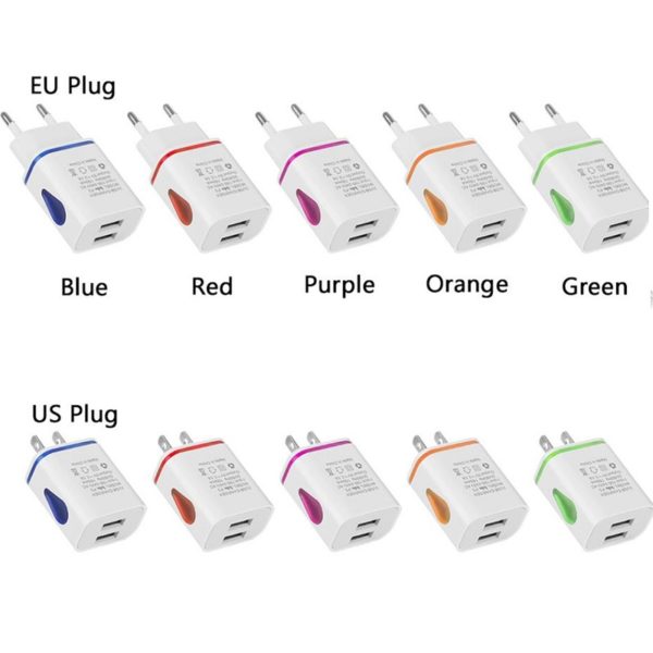 Water Drop Colorful Luminous USB Charger - 图片 3