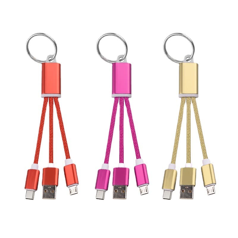 Portable Braided Charging Cable with Keychain - 图片 3