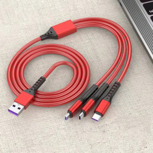 Stretchable 3 in 1 Fast Charging Cable Custom Logo - 图片 3