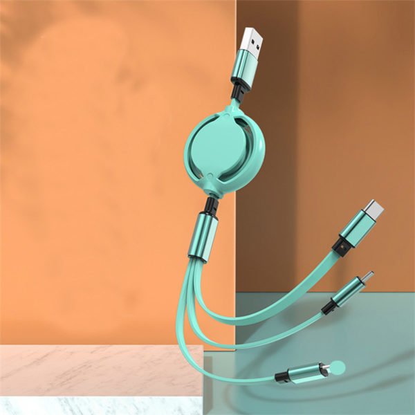 3-in-1 Retractable Charging Cable With Star Shaped Logo - 图片 3