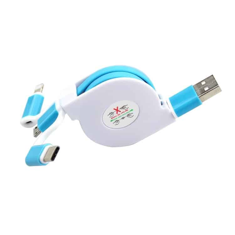 Mini Retractable 3-in-1 Multi-Function USB Charging Cable - 图片 3