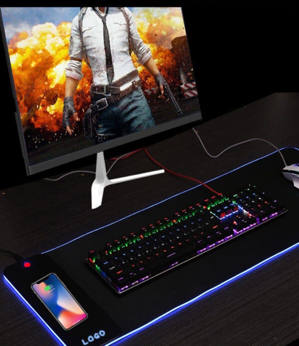 RGB Lighted Wireless Charging Gaming Mouse Pad - 图片 3