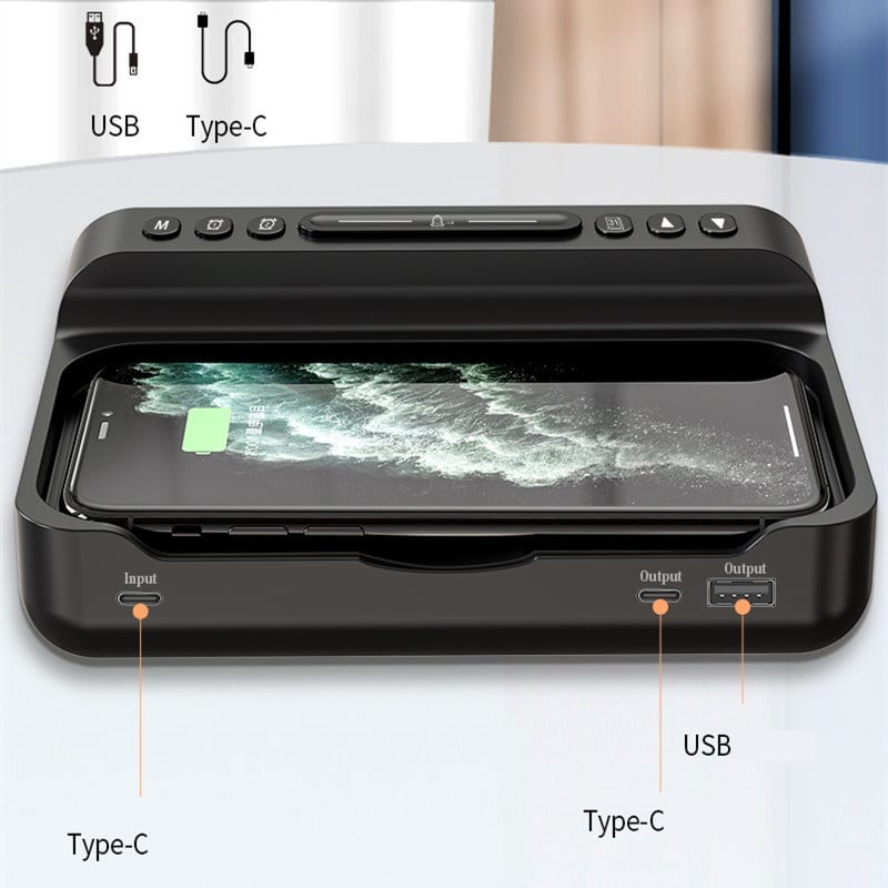 Desktop Digital Alarm Clock with Wireless Charger - 图片 3