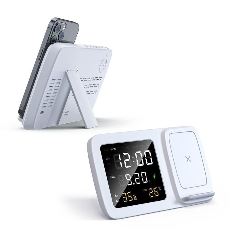 Wireless Charging Phone Stand with Digital Alarm Clock - 图片 3