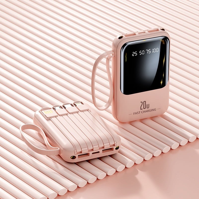 Portable 5000mAh Mini Charging Power Bank with Display - 图片 3