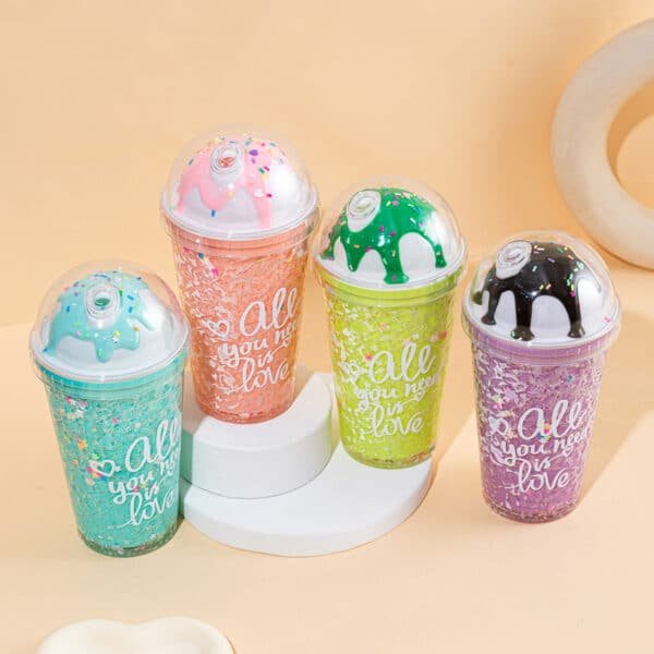 Creative Ice Cream Lid Double-Layer PS Cup - 图片 3