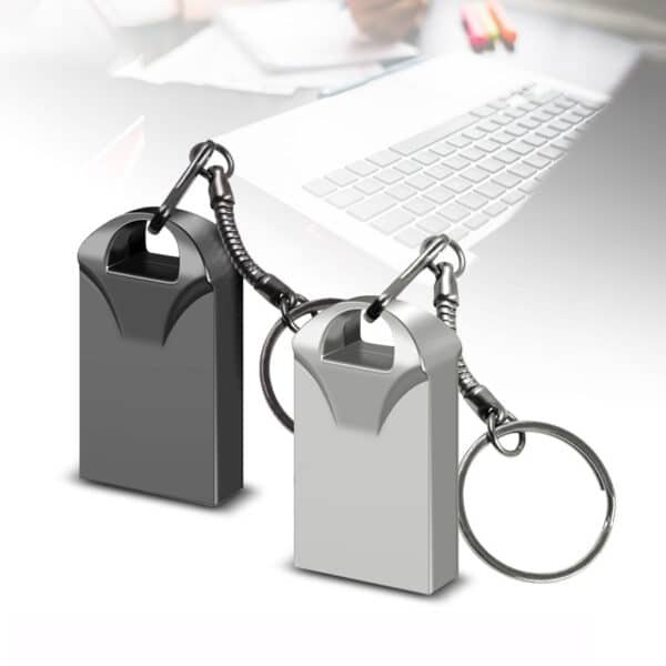 Mini Metal USB Flash Drive with Key Ring-8GB - Image 3