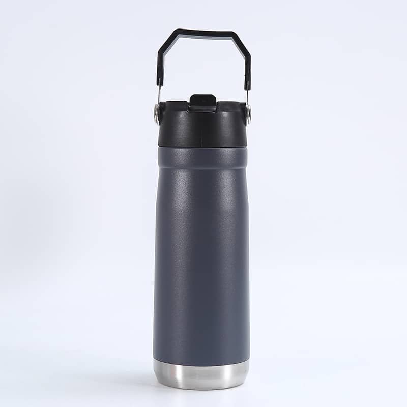 Portable 22oz Stainless Steel Double Layer Vacuum Insulated Bottle with Carrying Handle - 图片 3