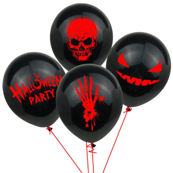 Multi-Pattern 12 inches Black Halloween Balloons for Party - 图片 3