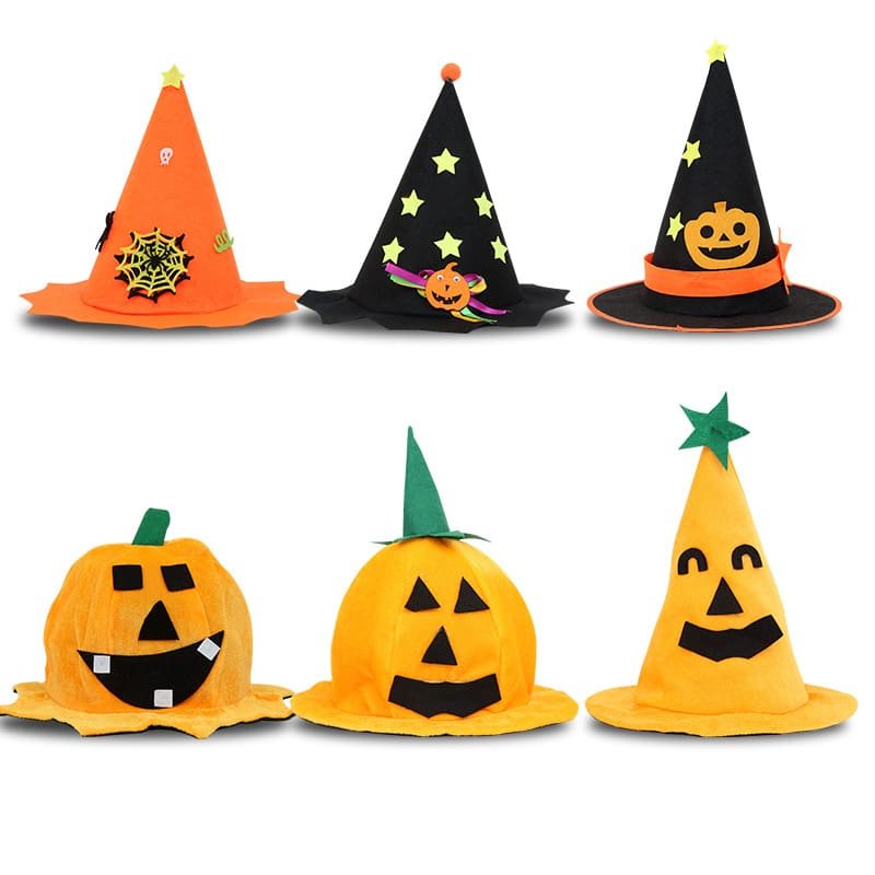 Halloween Cute Pumpkin-Shaped Witch Hat for Kids - 图片 3