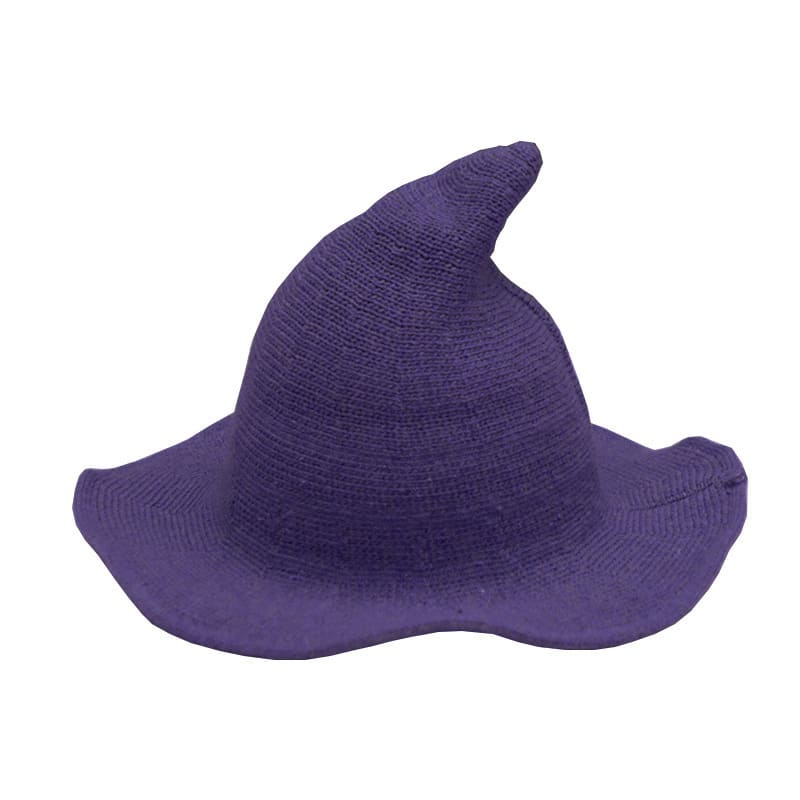 Halloween Stylish Pointed Brim Wool Knit Wizard Hat - 图片 3