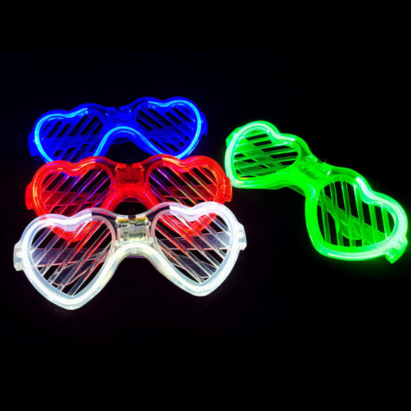 Plastic Heart-shaped LED Flashing Shutter Glasses with Logo - 图片 3