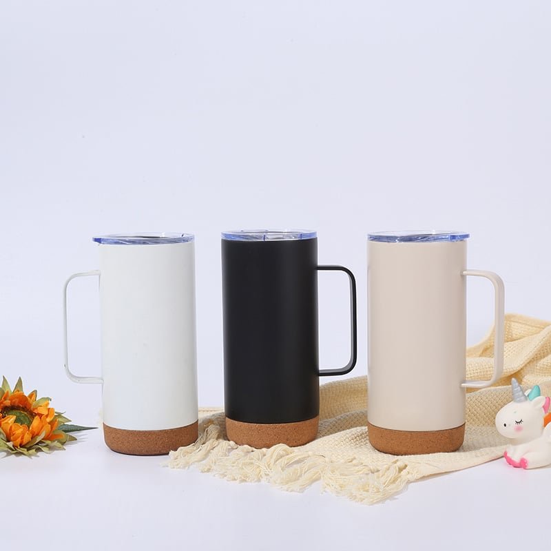 16OZ Double-Layer Stainless Steel Insulated Mug Cup with Cork Bottom - 图片 3