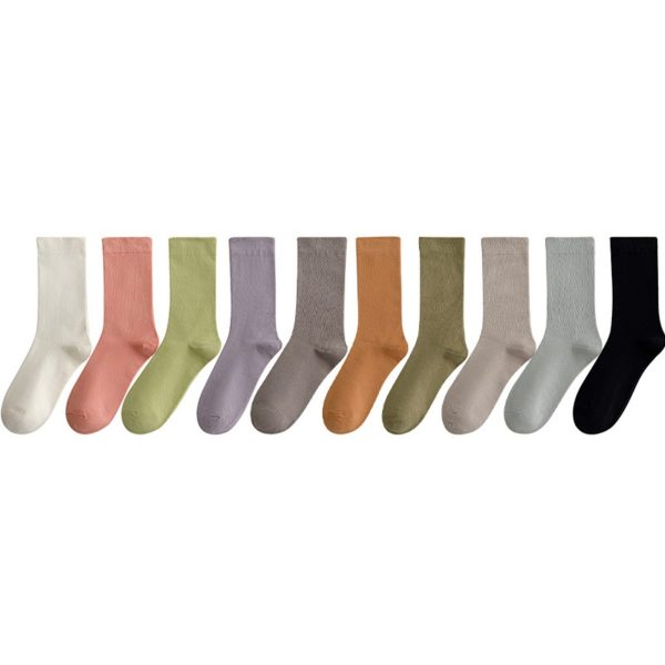 Pure Color Single-Side Socks - 图片 3