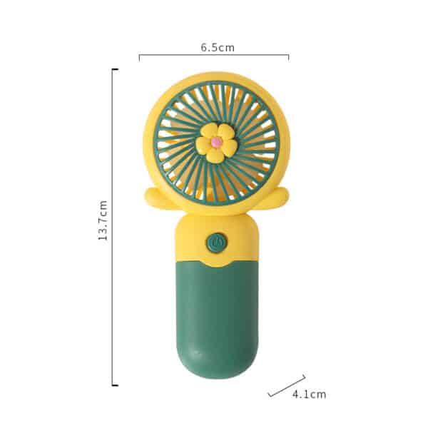Summer Cartoon Flower Handheld USB Rechargeable Fan - 图片 4