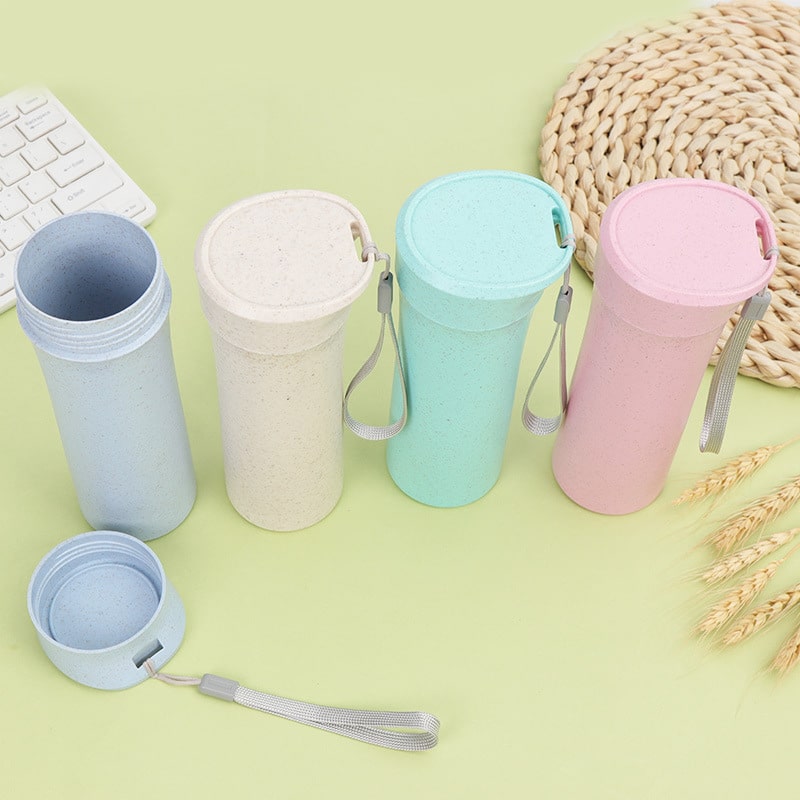 Portable Custom Plastic 10oz Water Bottle with Strap - 图片 4