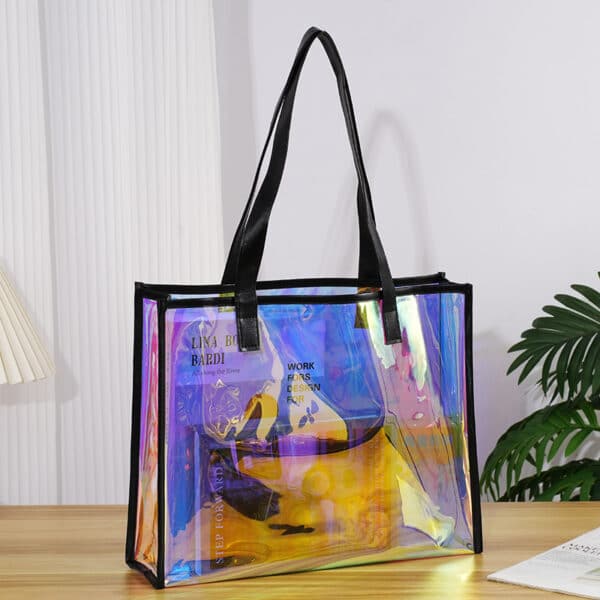 PVC Clear Jelly Illusion Tote Bag - 图片 4
