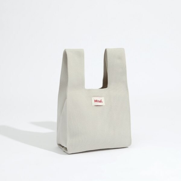 Solid Polyester Knitted Tote Bag - 图片 4