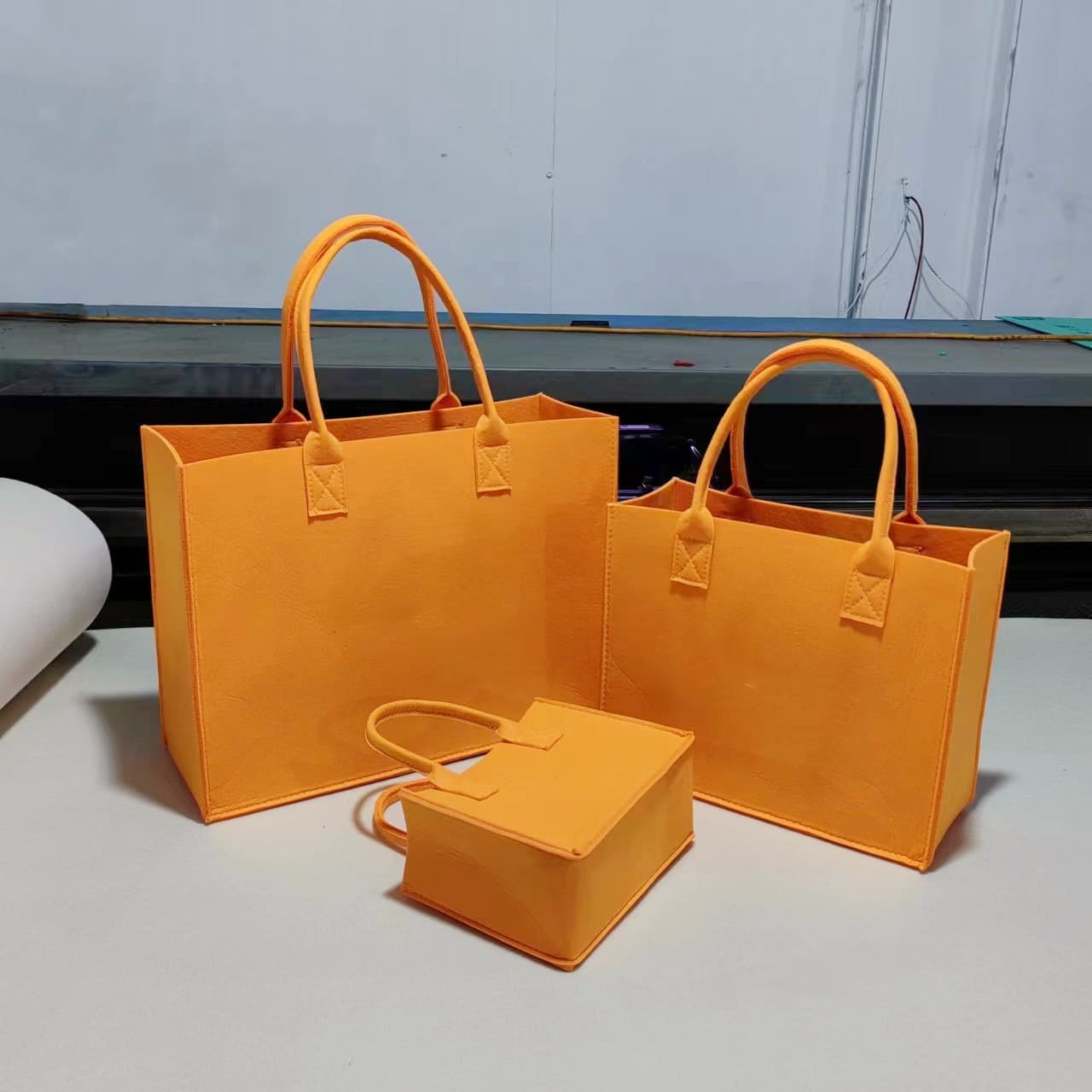 Customizable Wool Felt Shopping Tote Bag - Image 4