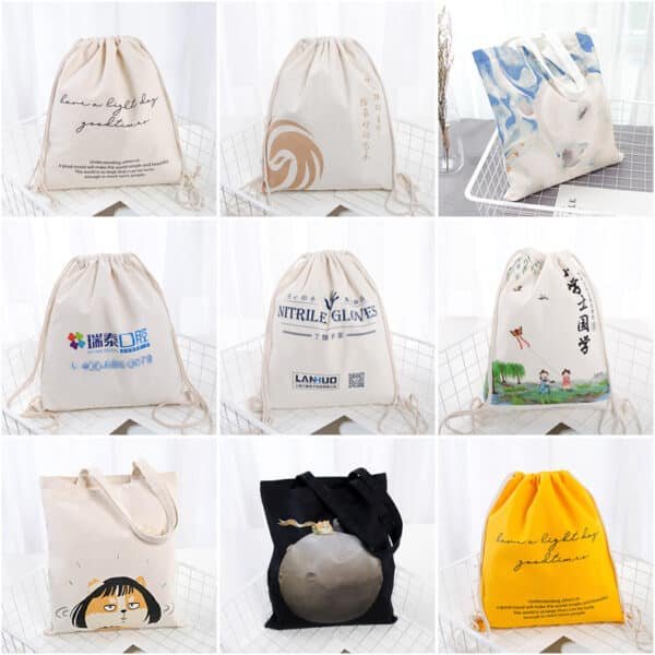 Eco-Friendly Drawstring Canvas Tote Bag - Image 4