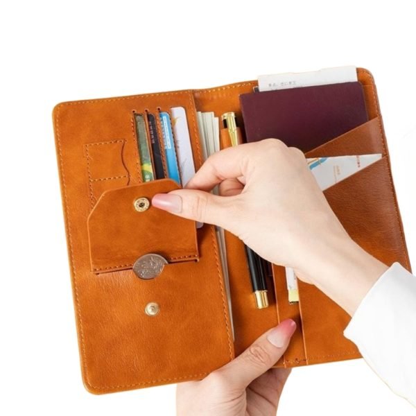 Multicolor Large Capacity PU Travel Waterproof ID and Passport Holder Wallet - Image 4