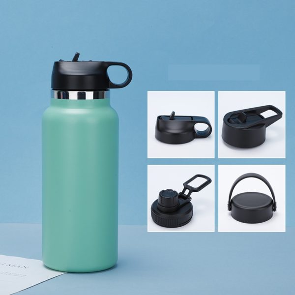 32oz Large Capacity Stainless Steel Thermos with Silicone Handle And Straw - 图片 4