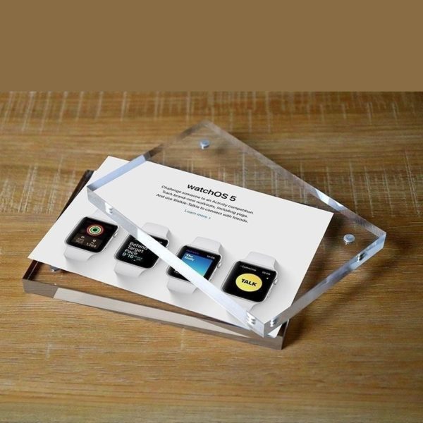 Clear Rectangular Crystal Acrylic Photo Frame Paperweight Decoration - 图片 4
