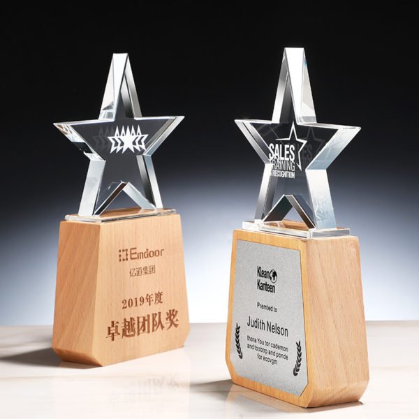 Clear Star Crystal Acrylic Trophy Paperweight Decoration 7.1 * 3.1 inches - Image 4