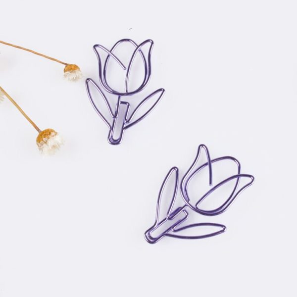 Tulip Shaped Metal Paperclip Bookmark - 图片 4