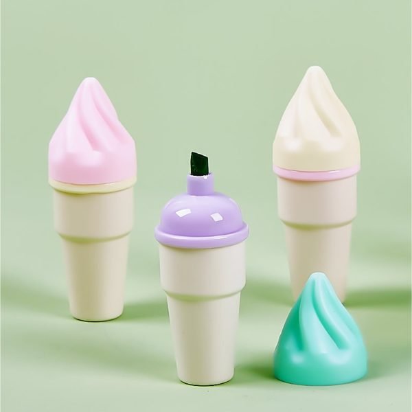 Mini Creative Ice Cream Shaped Multi-Color Fluid Highlighter - 图片 4
