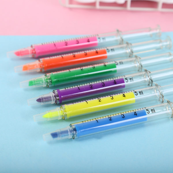 Syringe Shaped Clear Highlighter With Logo - 图片 4