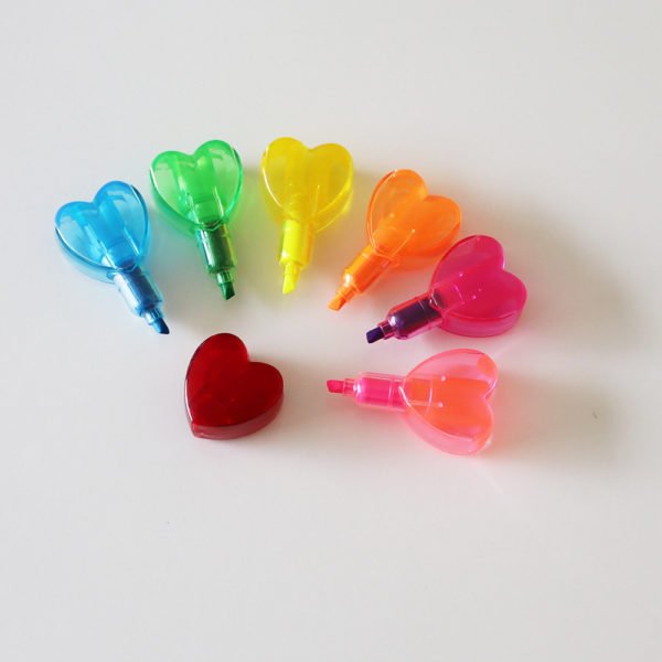 6-In-1 Heart Shaped Translucent Detachable Highlighter - 图片 4