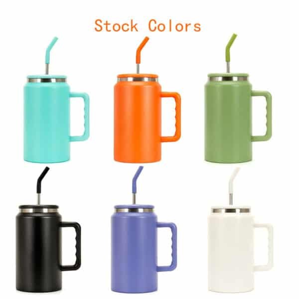 Stainless Steel Car Bottle with Straw-50oz - 图片 4