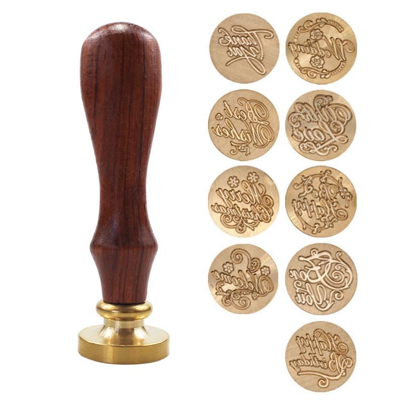 Customizable Wax Seal Stamp with Wooden Handle - Image 4