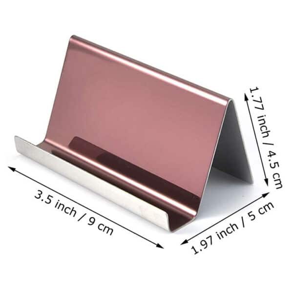 V-Shaped 304 Stainless Steel Desktop Business Card Holder - 图片 4