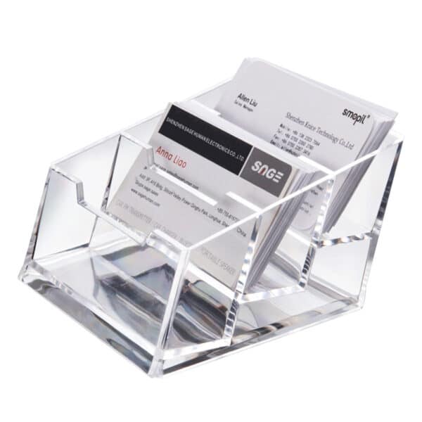 Transparent Triple-Layer Plastic Business Card Holder - 图片 4