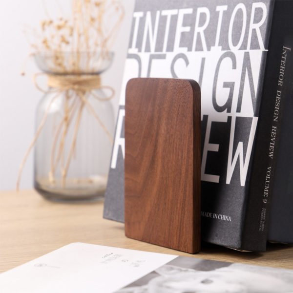 Rounded Corners Eco-friendly Thick Wooden Sturdy Bookend - 图片 4