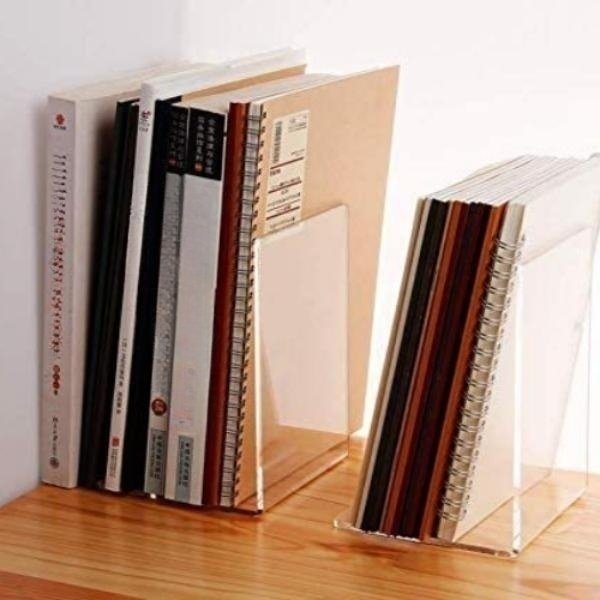 Transparent Clear Simple Style Sturdy Acrylic Bookend - 图片 4